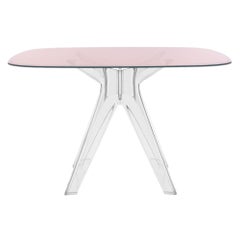 Kartell Sir Gio Square Coffee Table with Pink Top by Philippe Starck