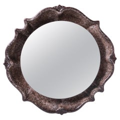 Vintage Ceramic Wall Mirror with Lighting, 1960s