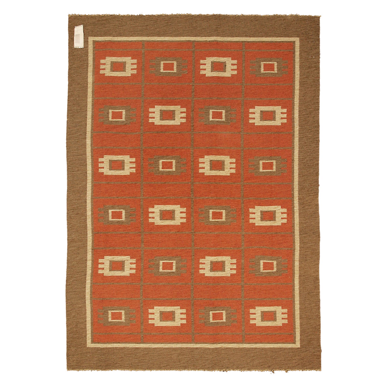 Swedish Kilim Mid-century Double Face For Sale