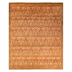 One-of-a-kind Hand Made Traditional Mogul Yellow Area Rug