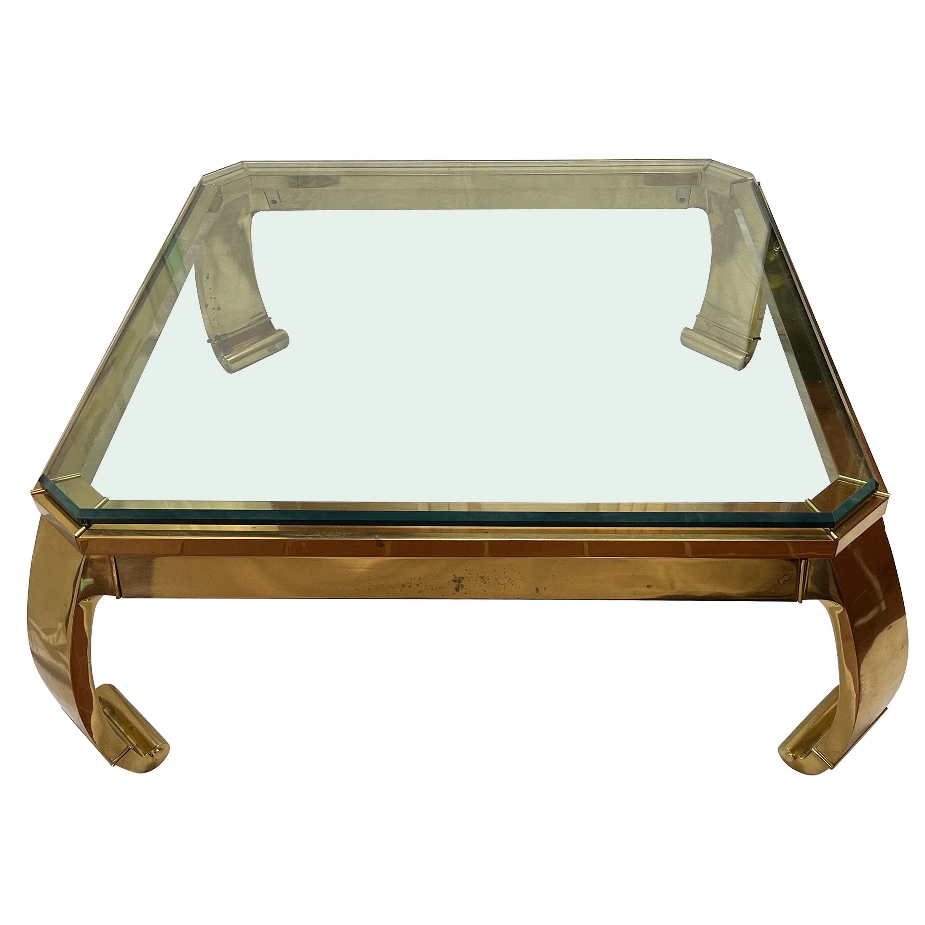 Mastercraft Solid Brass Ming Waterfall Coffee Table
