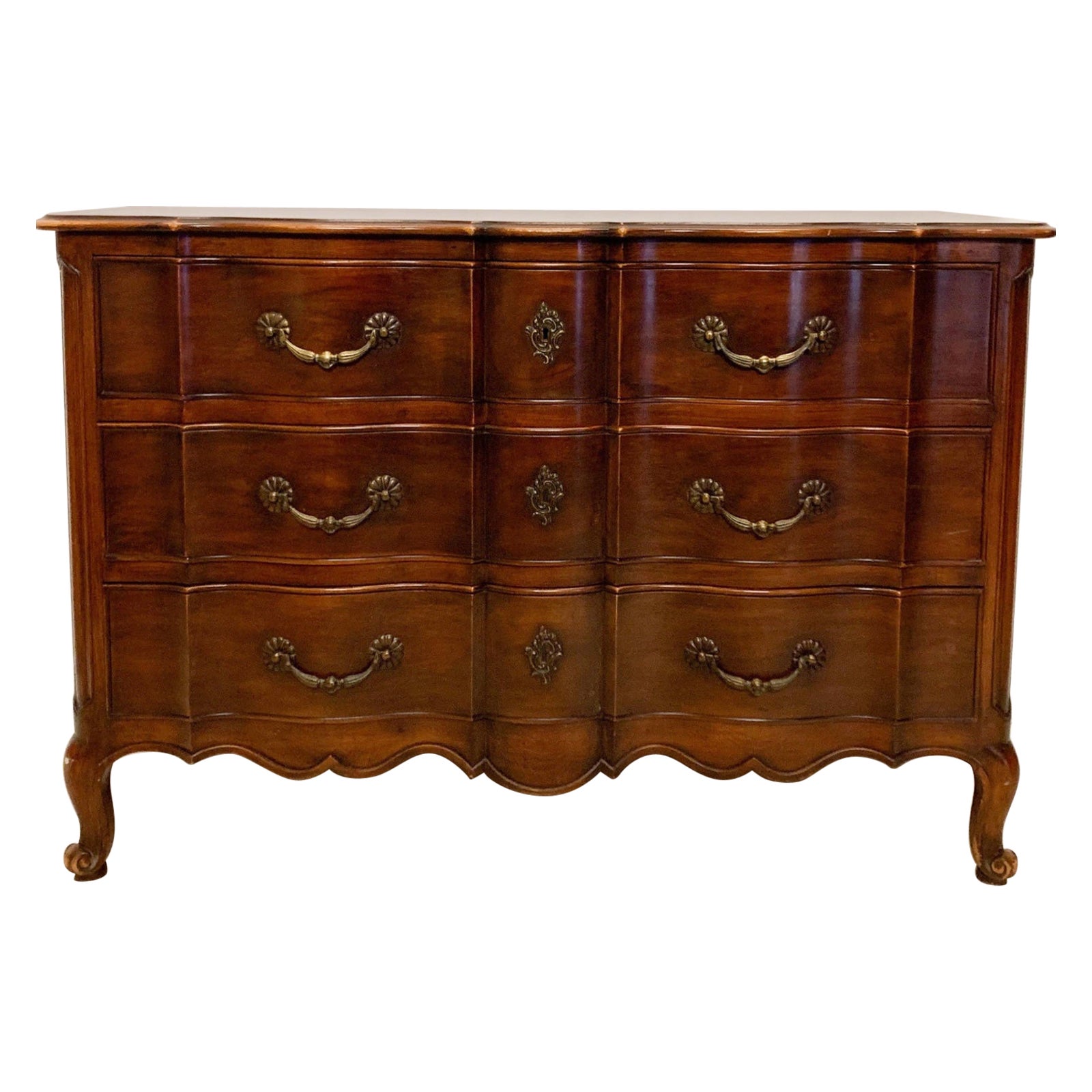 French Louis XIV Style Carved Mahogany Chest / Commode by John Widdicomb