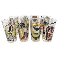 Eight Mid-Century Highball Glasses in the Ambrosia Pattern by Georges Briard