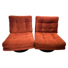 Pair of Milo Baughman Swivel Lounge Chairs for Thayer Coggin