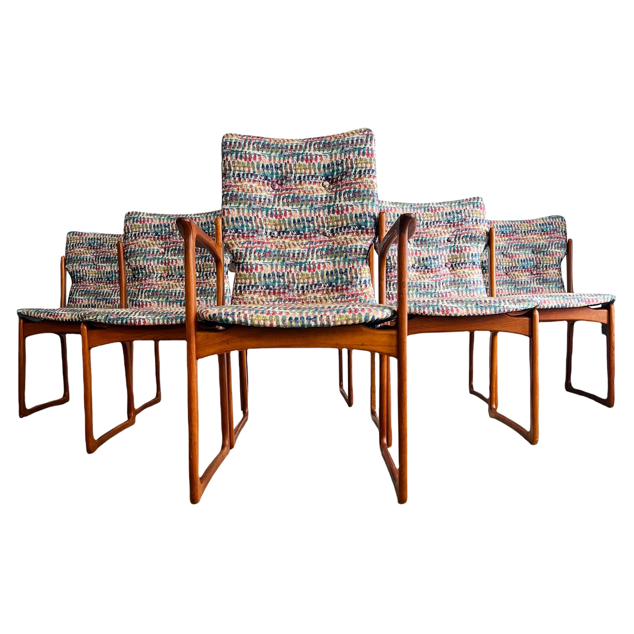 Set 6 Danish Modern Teak Dining Chairs by Vamdrup Stolefabrik