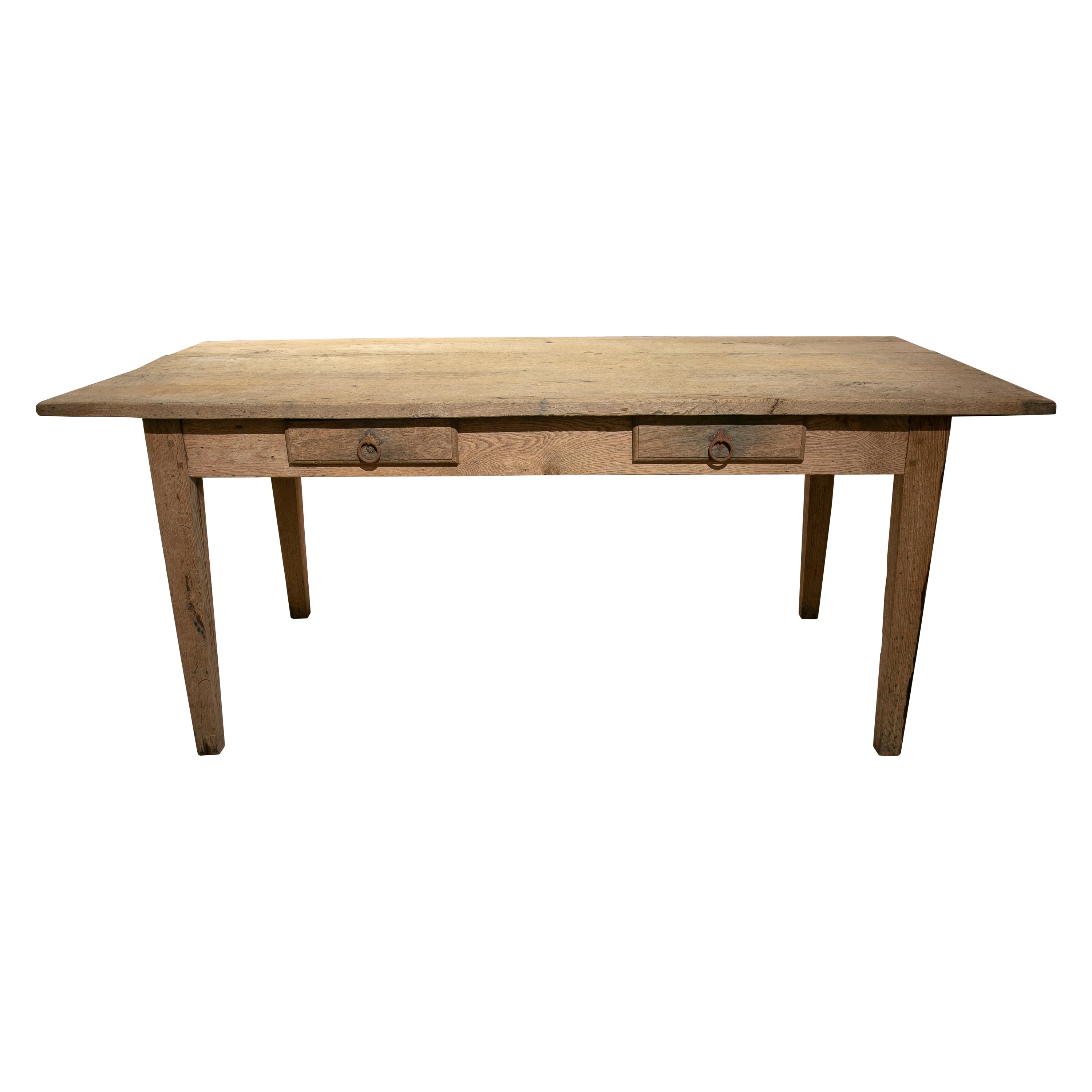 1920s Spanish Pine Wood Farmhouse Table w/ Drawers on Sides at 1stDibs