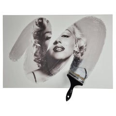 ""Marilyn Monroe", Œuvre contemporaine, huile sur toile, fabriquée à la main en Italie, 2021