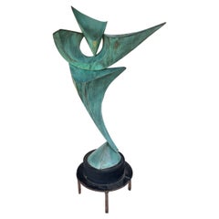 Beautiful Verdigris Copper Abstract Sculpture by Lyle London