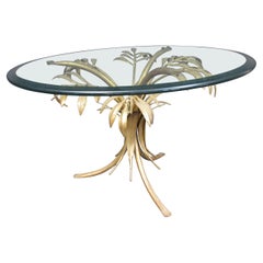 Gold Leaf Palm Tree Side Table