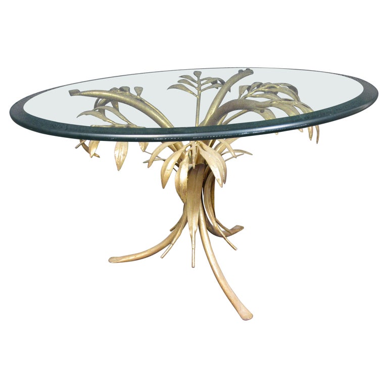 Gold Leaf Palm Tree Side Table For Sale at 1stDibs palm tree coffee