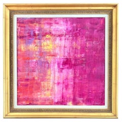 Large Abstract Painting by Contemporary US Artist Arlene Carr Pink Lemonade