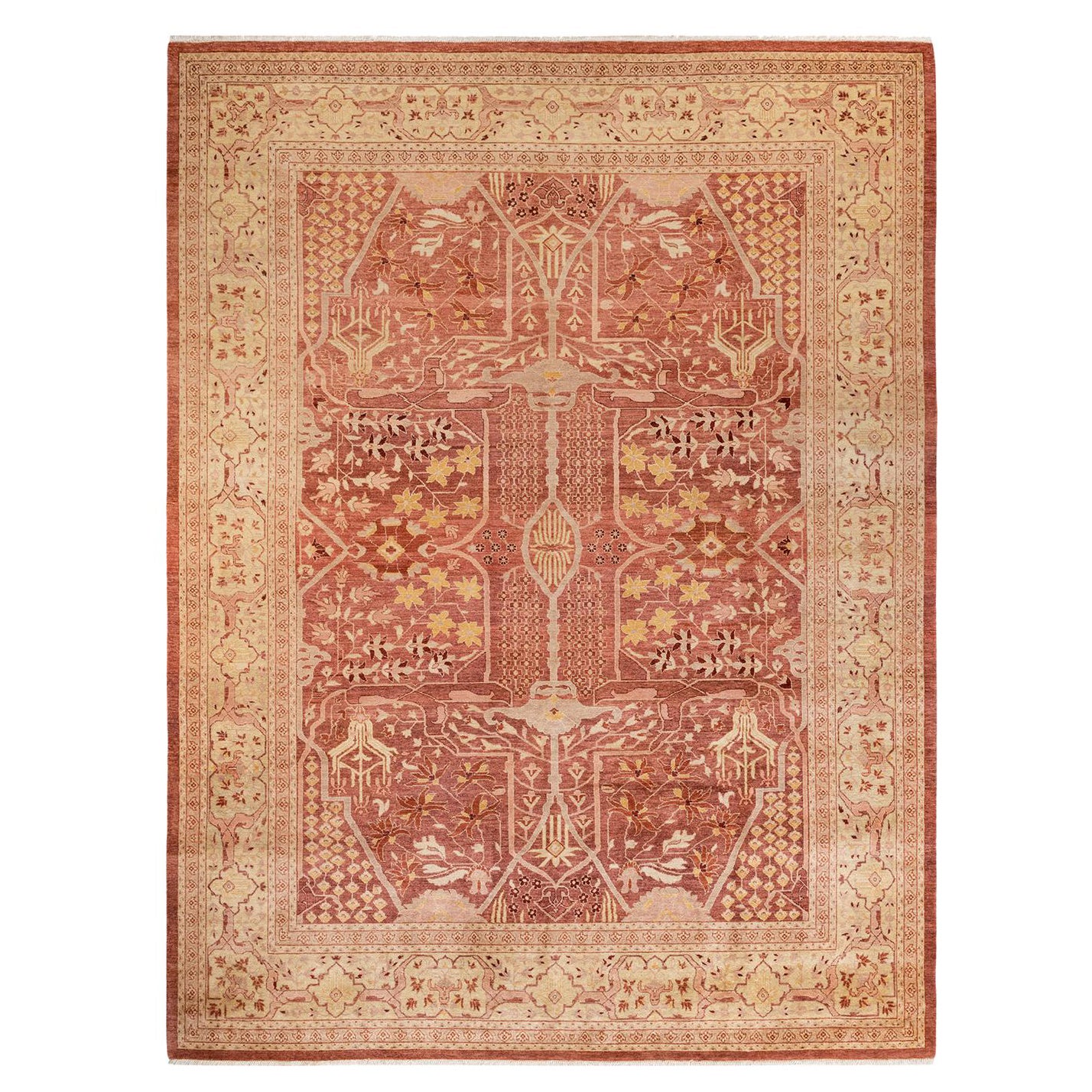 One-of-a-Kind Hand Made Contemporary Eclectic Pink Area Rug at 1stDibs