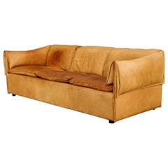 'Lotus' Leather Sofa by Niels Bendtsen for Niels Eilersen, 1970s Denmark, Signed