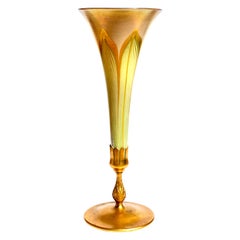 Tiffany Studios Favrile Pulled Feather Trumpet Vase