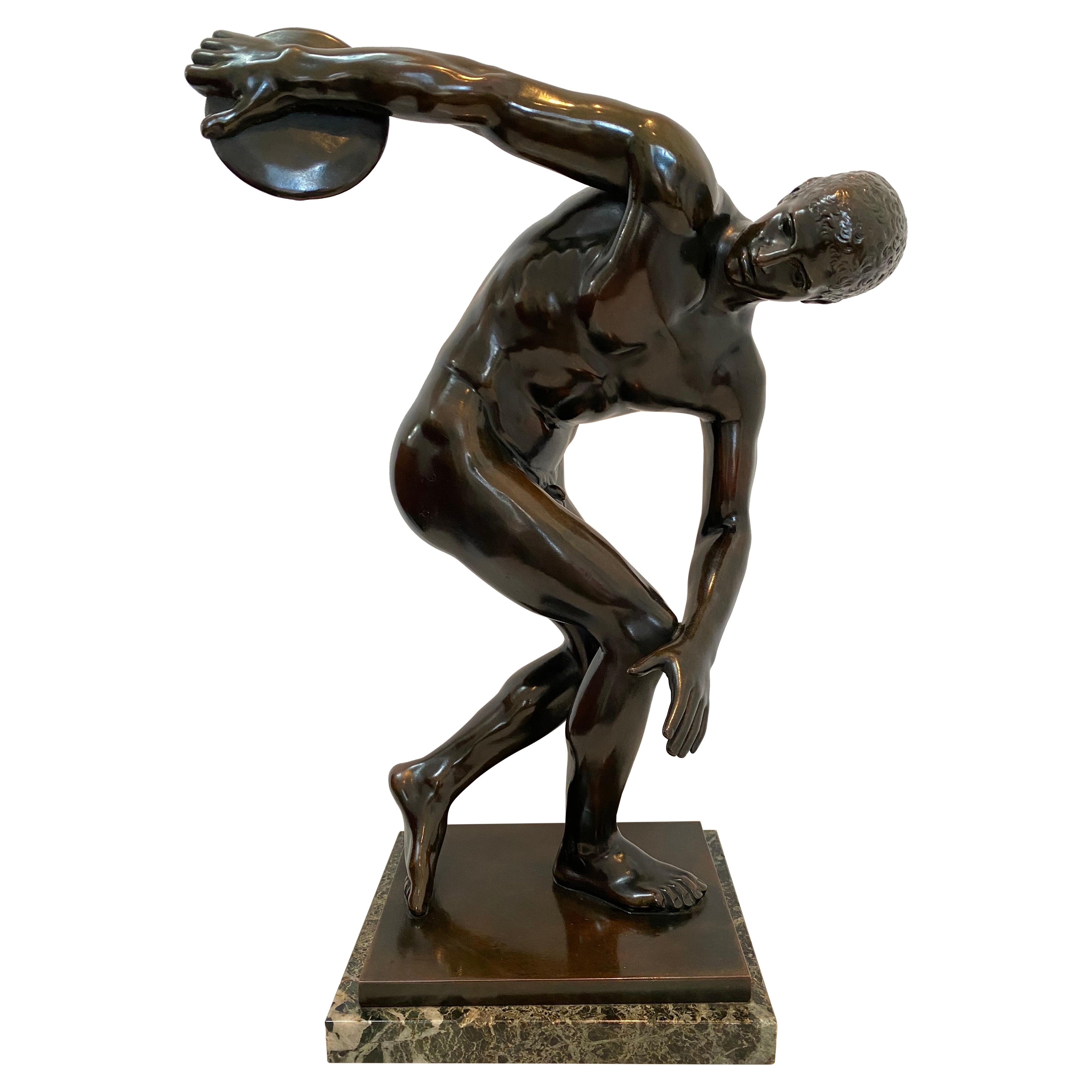 Bronze Model of the Discobolos of Myron For Sale