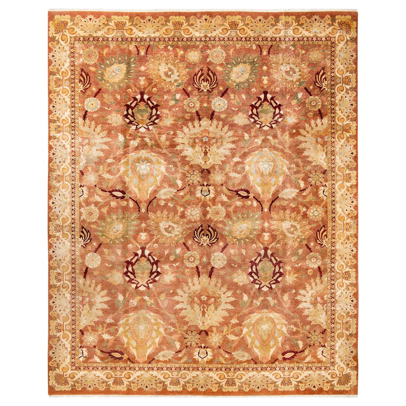 One-of-a-kind Hand Made Contemporary Eclectic Brown Area Rug For Sale