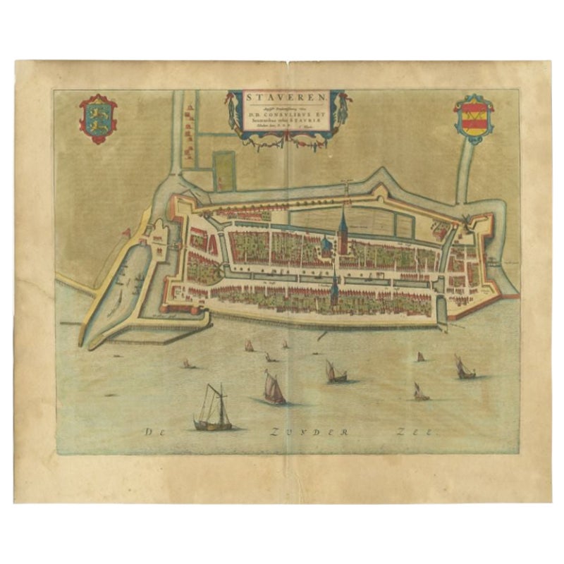 Antique Map of Stavoren by Blaeu, 1649