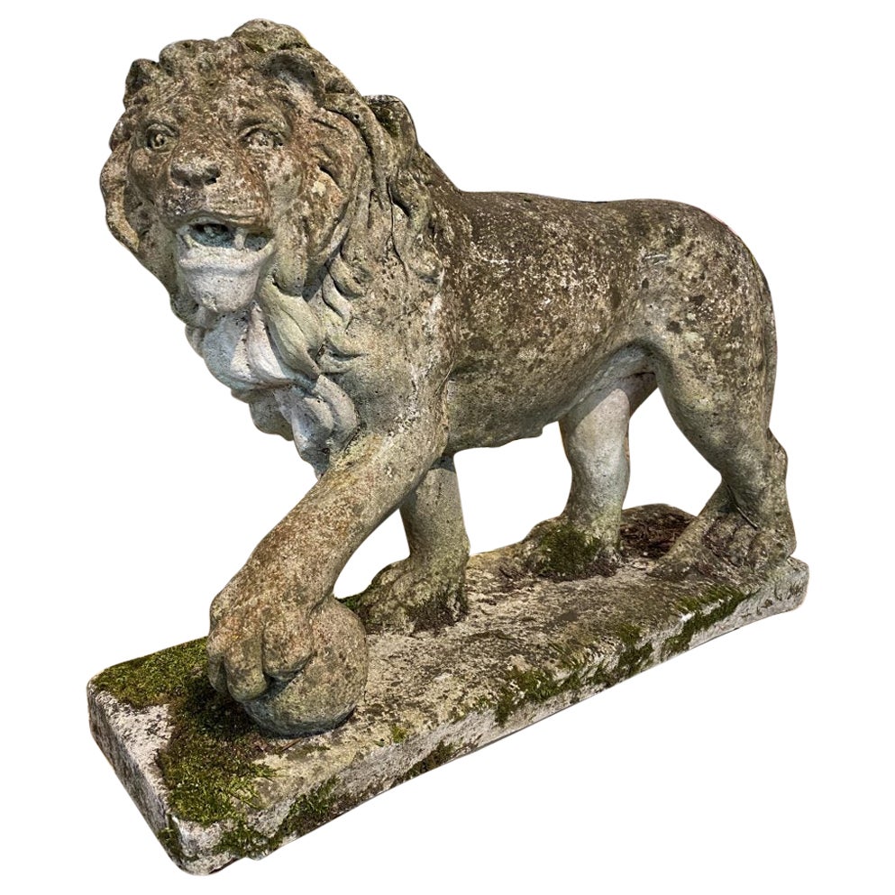 Handsome Regal Outdoor Sculpture - Lion - 1940s-50s France