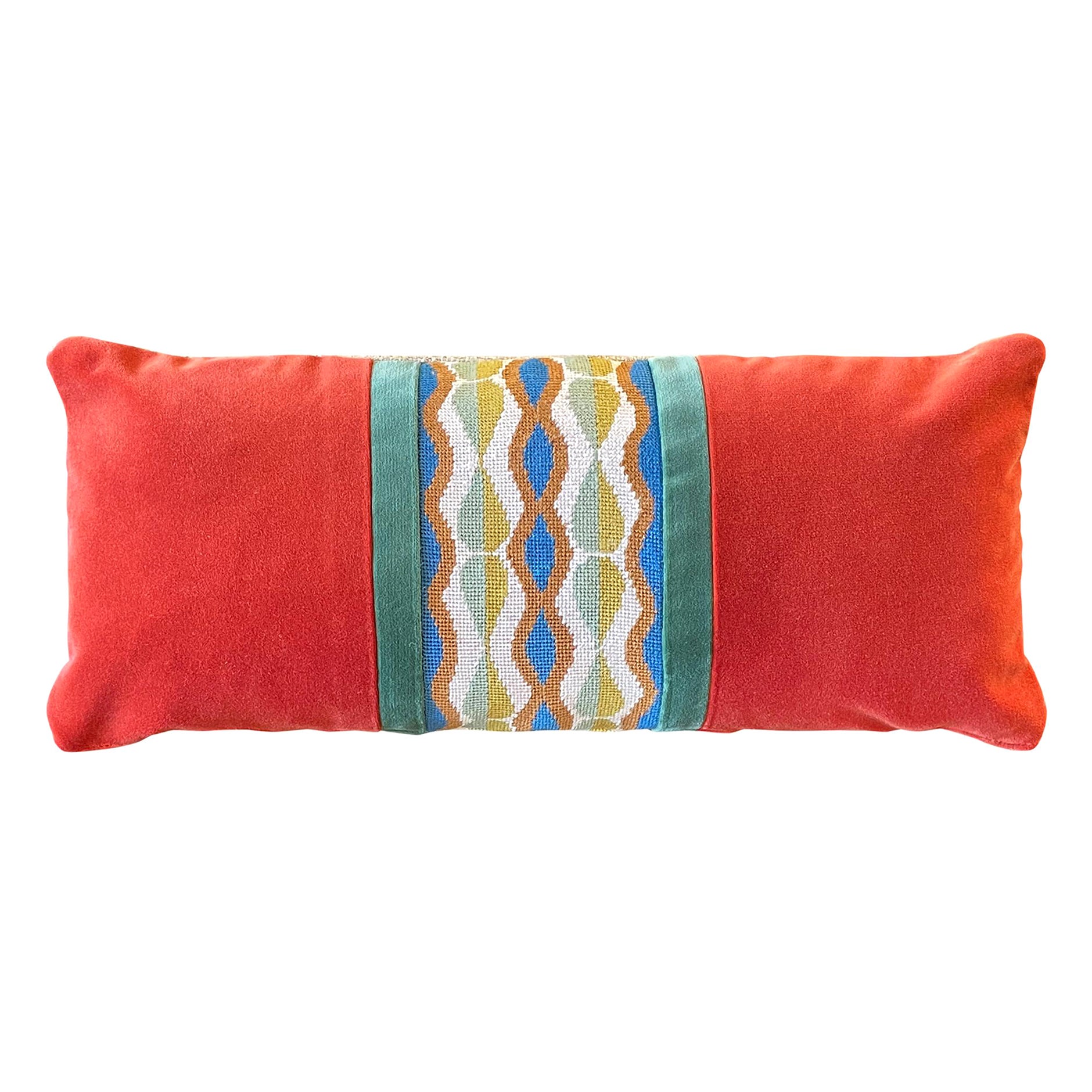  Geometrico, Hand-Embroidered rectangular cushion