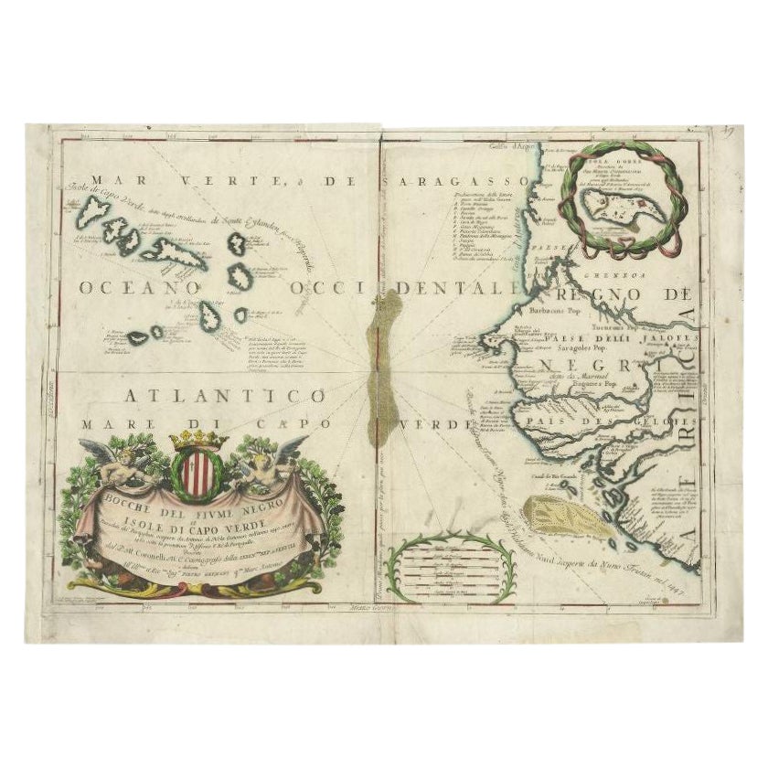 Antique Map of the Cape Verde Islands and Part of Senegal, West Africa, 1690 For Sale