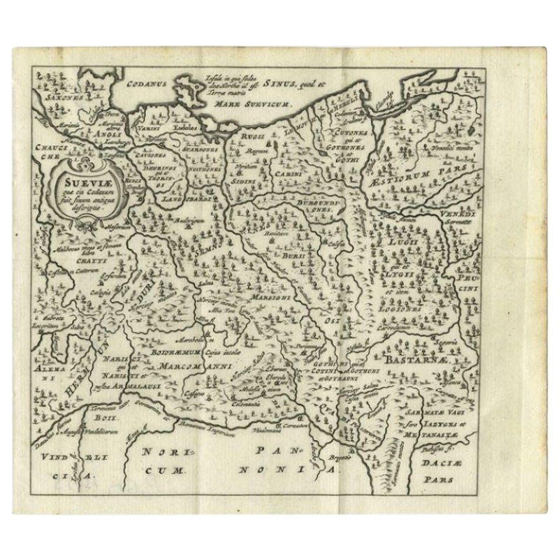 Antique Map of Swabia, 1685