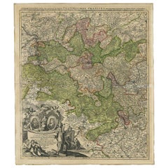 Carte ancienne du cercle de Franconie par Homann, c.1703