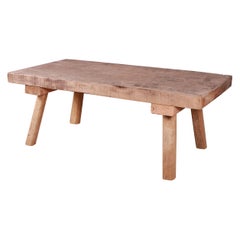 French Scrubbed Sycamore and Elm Coffee Table