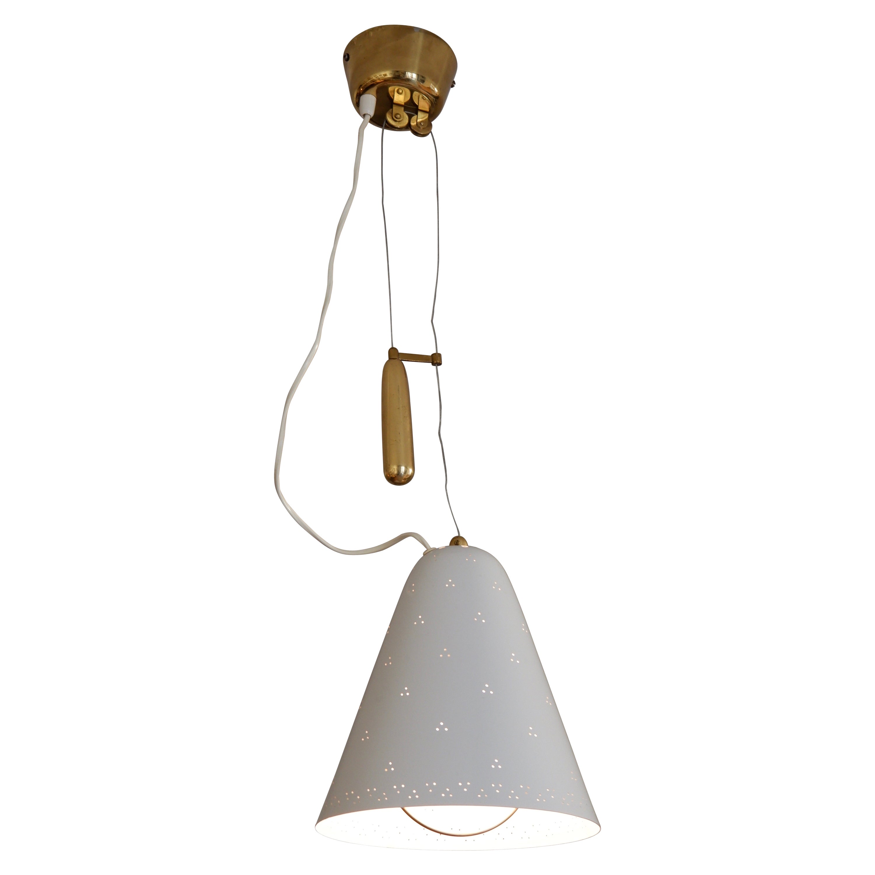 Adjustable Height Hanging Light with Counter Weight at 1stDibs