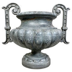 Antique  19th C Corneau Frères Charleville Silver Grey Cast Iron Urn