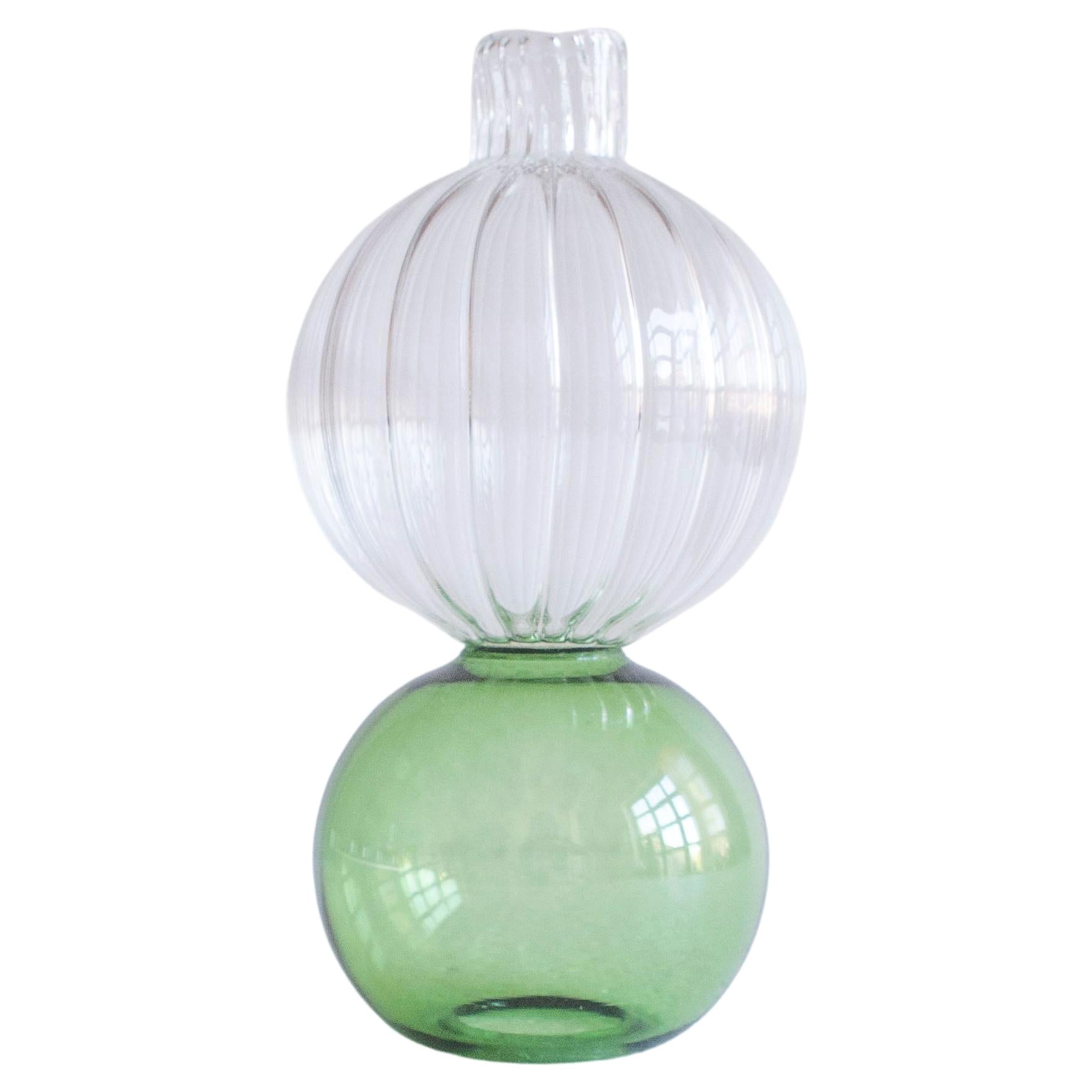 Contemporary Green Water Container Blown by Natalia Criado Circular Round