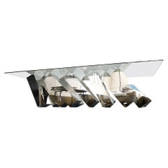 Mirror-Polished Megalith Dining Table in Stainless Steel