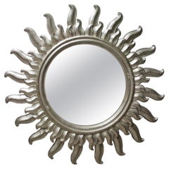 Mid-Century Modern Sun Silver Bath Wood Mirror, 1960