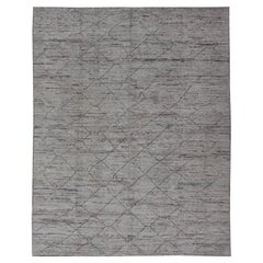 Moderner lässiger Teppich aus Wolle mit Rautenmuster von Keivan Woven Arts 