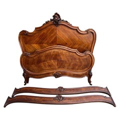 Used 19th Century French Louis XV Bed Carved Walnut Parisian Rococo by George Guerin
