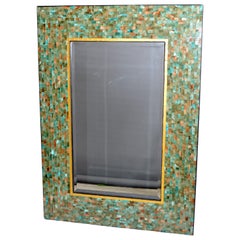 America Tiling & Tessellated Glass Hues of Green & Gold Rectangle Wall Mirror