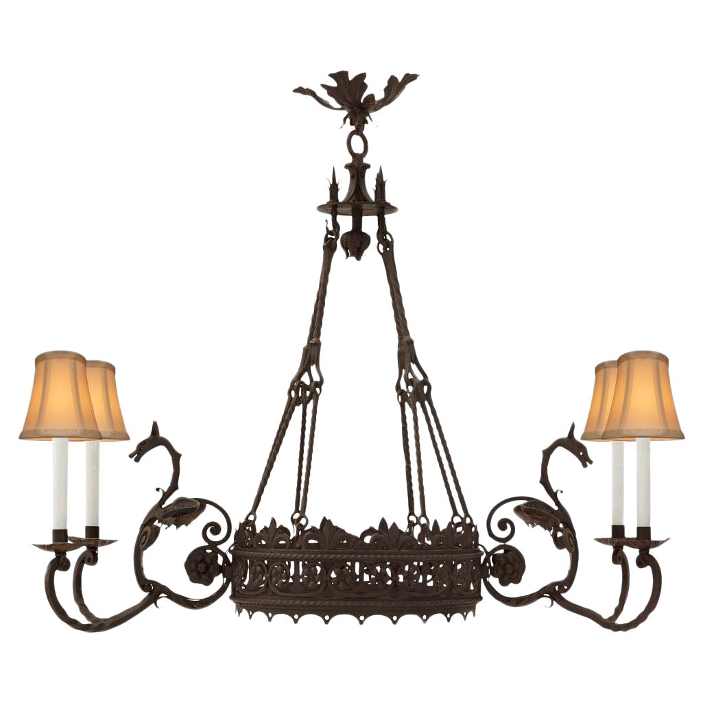 French 19th Century Renaissance St. Wrought Iron Chandelier