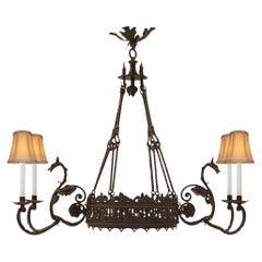 French 19th Century Renaissance St. Wrought Iron Chandelier