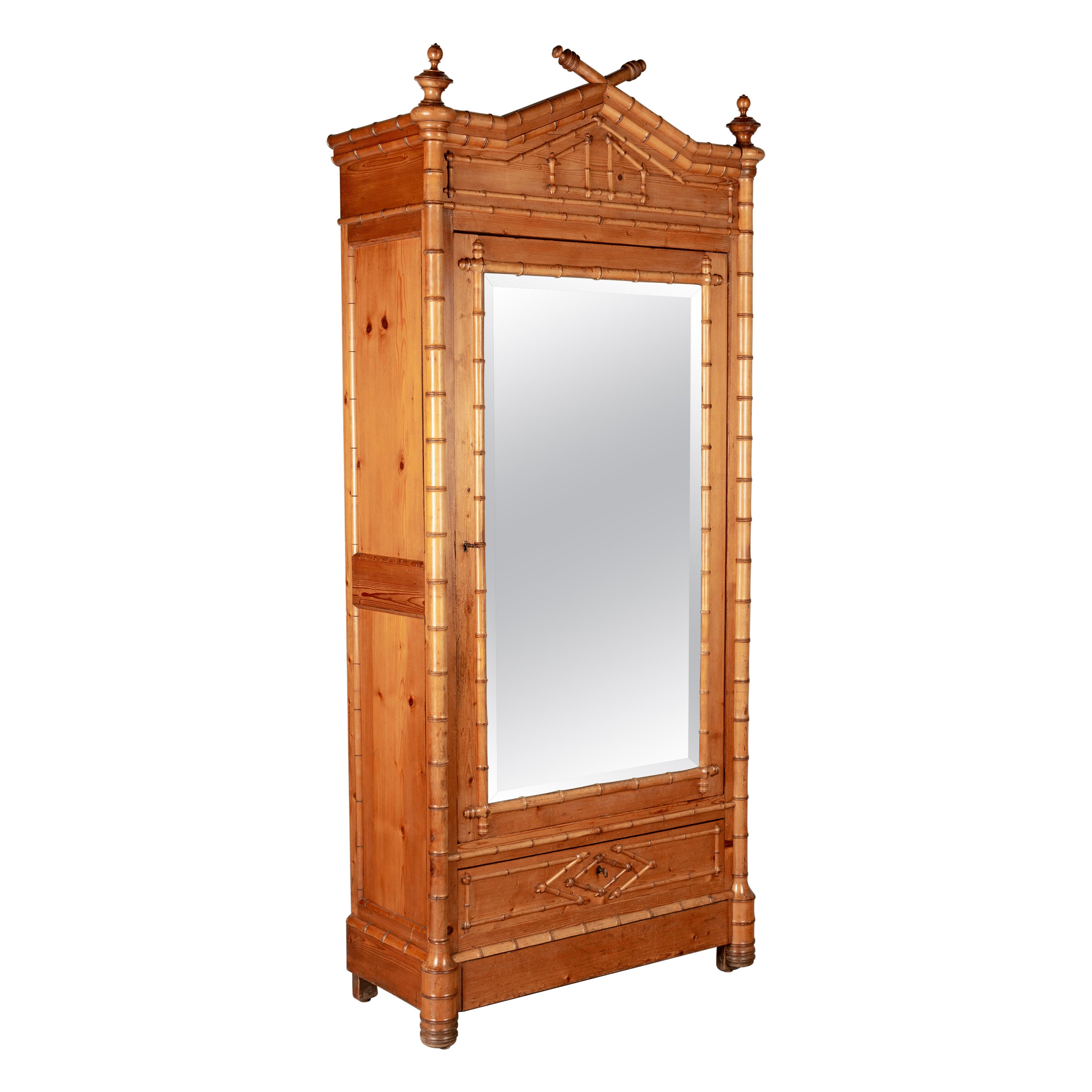 Art Deco Burl Walnut French Wardrobe or Armoire at 1stDibs