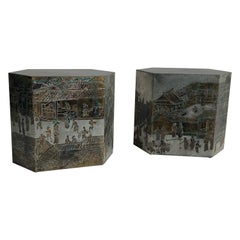 Pair of "Chan" Side Tables by Philip and Kelvin Laverne