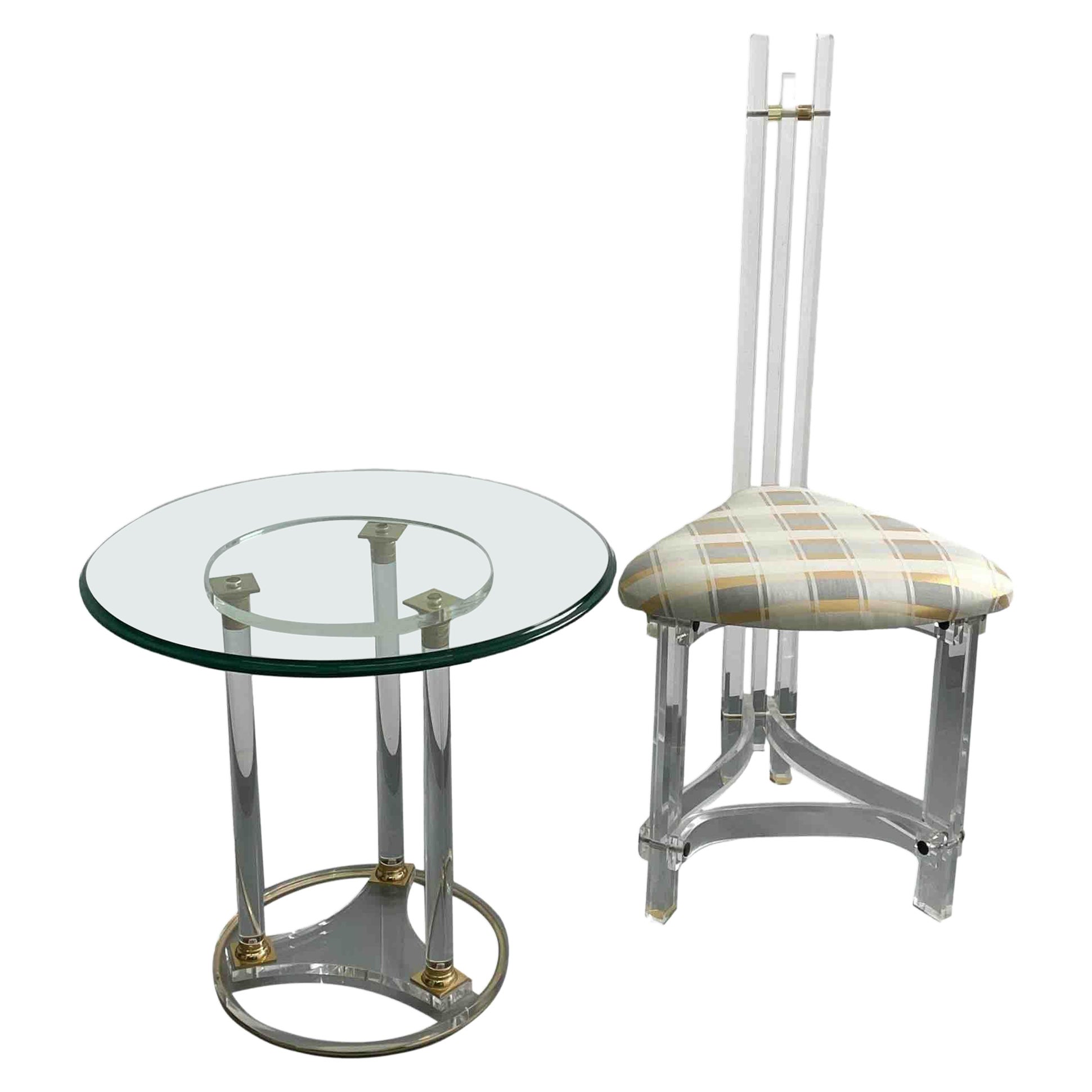 Lucite Telephone Table and Chair Hallway Waiting Area Set, Germany 1980s  For Sale at 1stDibs