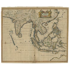Carte ancienne des Antiquités des Indes orientales par De Wit, 1662