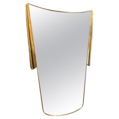 Retro Gorgeous Mid-Century Brass Mirror, Italy