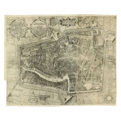 Antike Karte der Stadt Leeuwarden von Bast, 1603