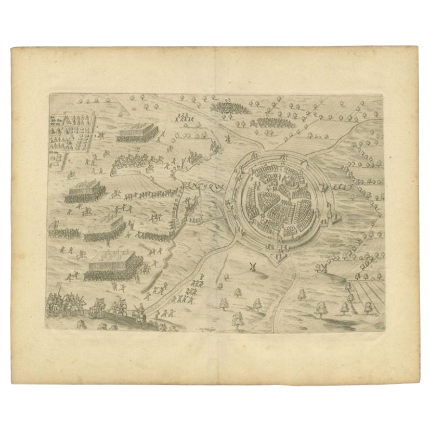 Antique Map of the City of Oldenzaal by Orlers, 1615 For Sale