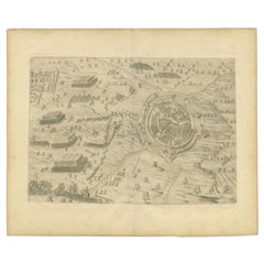 Antique Map of the City of Oldenzaal by Orlers, 1615