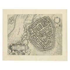 Carte ancienne de la ville de Roermond par Guicciardini, 1613