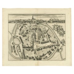 Antique Map of the City of Sint-Maartensdijk by Smallegange, c.1696