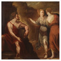 18th Century Oil on Canvas Italian Mythological Painting Vertumnus and Pomona