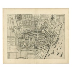 Antique Map of the City of Tiel by Blaeu, 1649