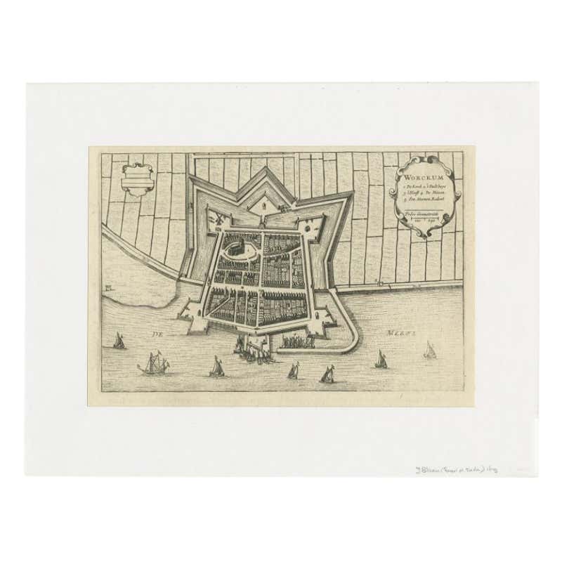 Antike Karte der Stadt Workum von Blaeu, 1649 im Angebot bei 1stDibs Antike Karte der Stadt Workum von Blaeu, 1649 im Angebot bei 1stDibs
